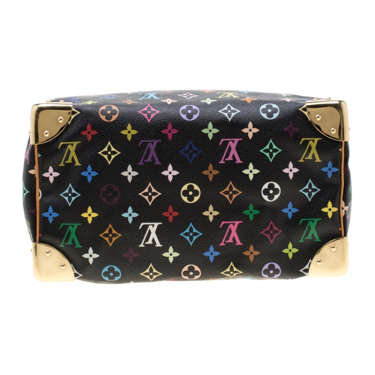 Pre Owned Louis Vuitton Black Multicolore Monogram Canvas Speedy 30 Bag