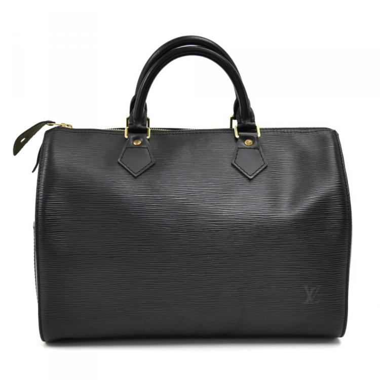 Pre Owned Louis Vuitton Noir Epi Leather Speedy 30 Bag