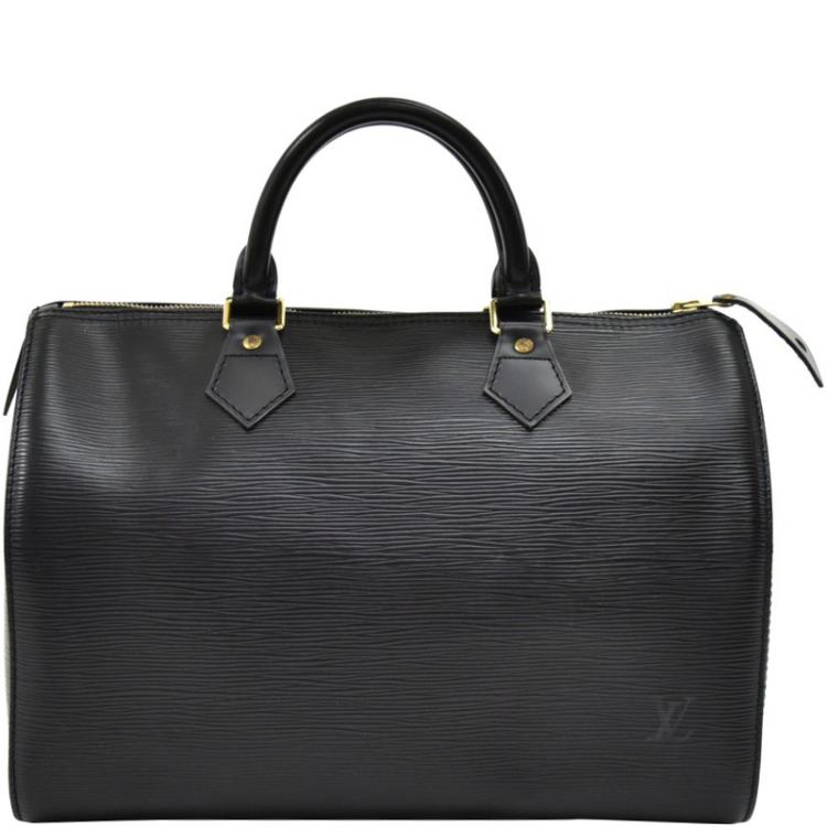 Pre Owned Louis Vuitton Noir Epi Leather Speedy 30 Bag