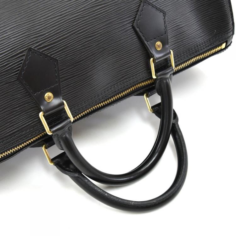 Pre Owned Louis Vuitton Noir Epi Leather Speedy 30 Bag