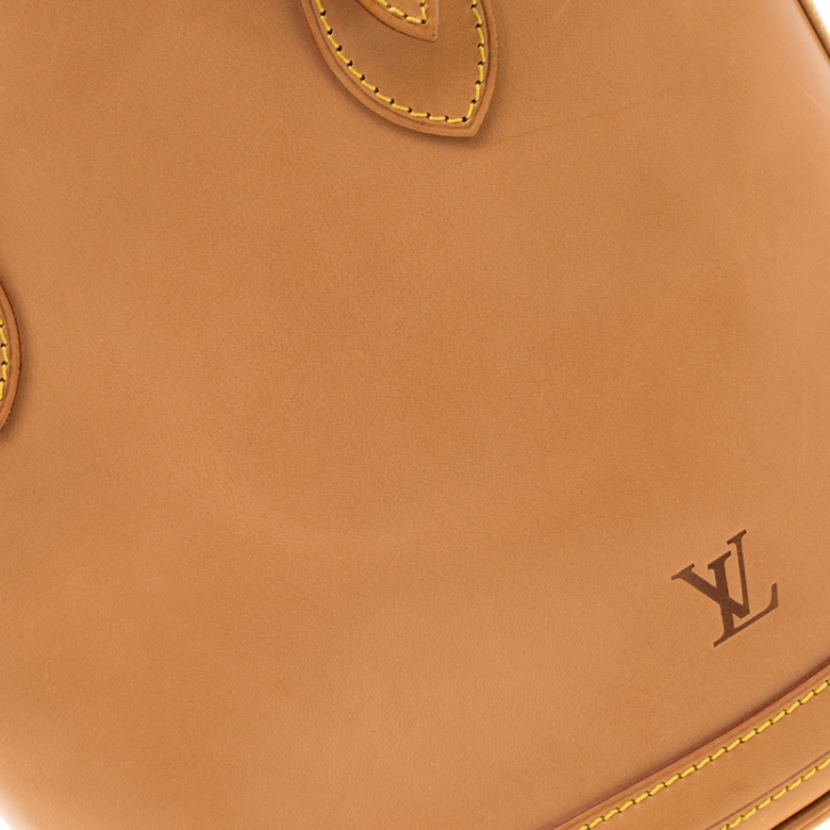 Pre Owned Louis Vuitton Natural Vachetta Leather Limited Edition Petit Bucket Bag
