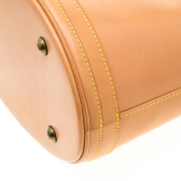 Pre Owned Louis Vuitton Natural Vachetta Leather Limited Edition Petit Bucket Bag