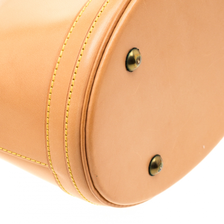 Pre Owned Louis Vuitton Natural Vachetta Leather Limited Edition Petit Bucket Bag
