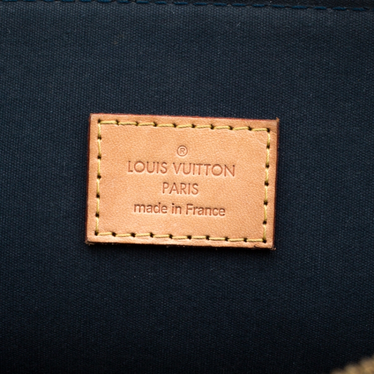Pre Owned Louis Vuitton Blue Nuit Monogram Vernis Alma GM Bag