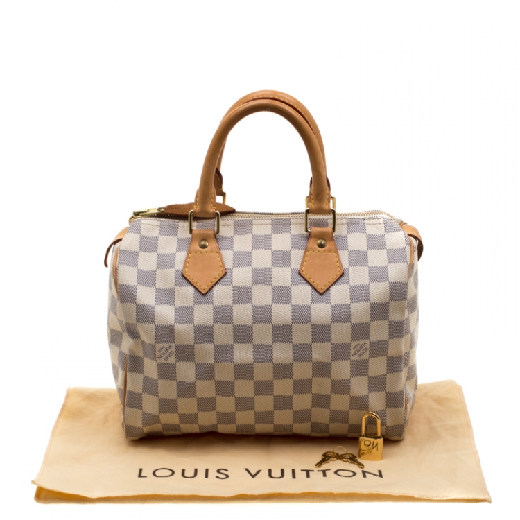 Pre Owned Louis Vuitton Damier Azur Speedy 25 Bag