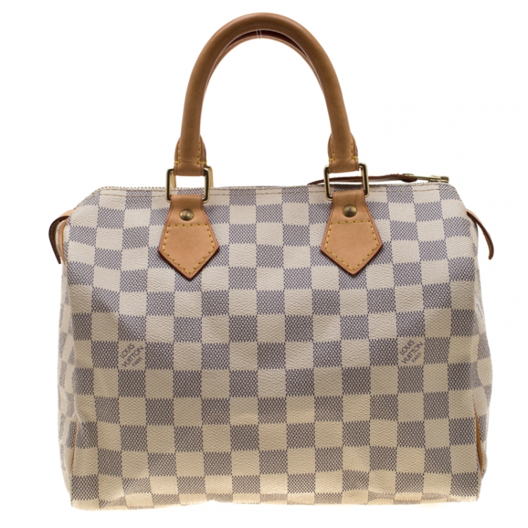 Pre Owned Louis Vuitton Damier Azur Speedy 25 Bag