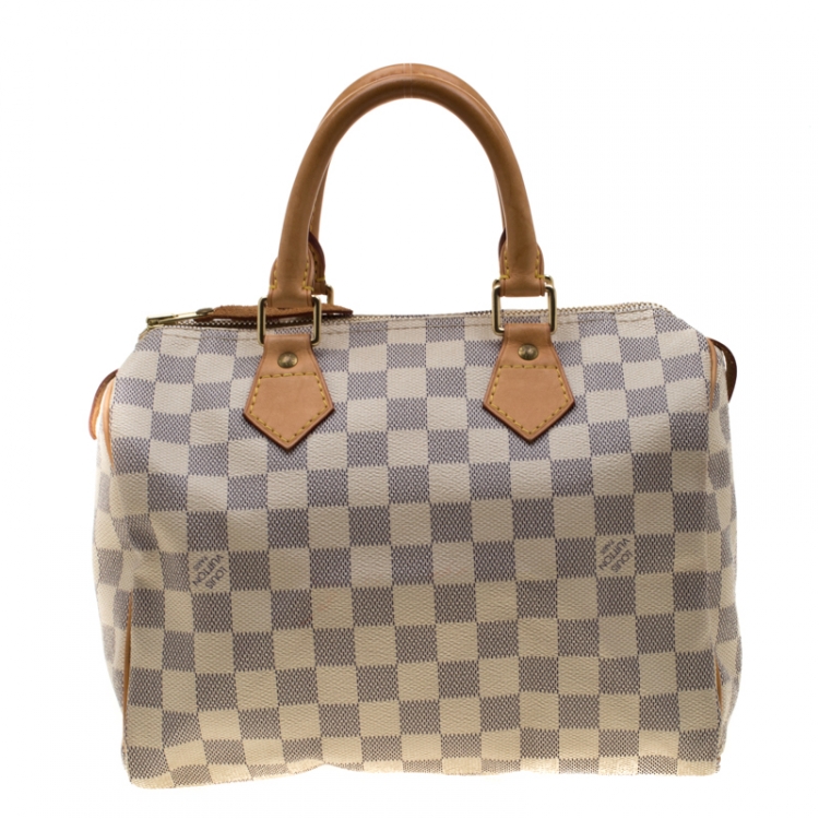 Pre Owned Louis Vuitton Damier Azur Speedy 25 Bag
