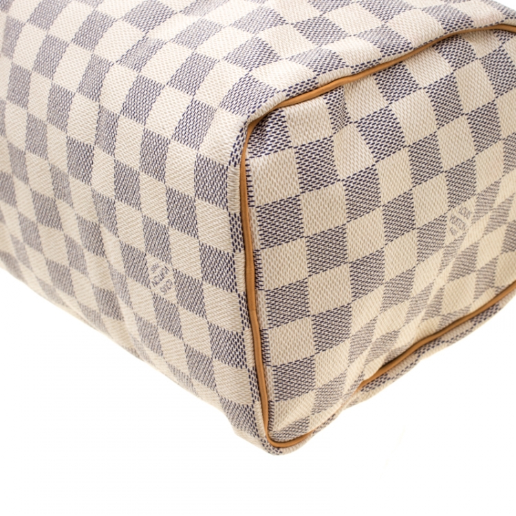 Pre Owned Louis Vuitton Damier Azur Speedy 25 Bag