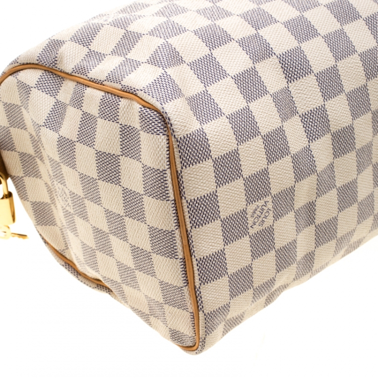 Pre Owned Louis Vuitton Damier Azur Speedy 25 Bag