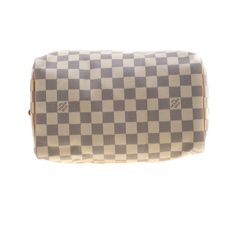 Pre Owned Louis Vuitton Damier Azur Speedy 25 Bag