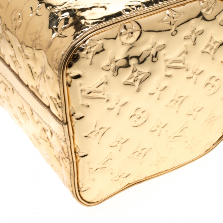 Pre Owned Louis Vuitton Gold Monogram Limited Edition Miroir Speedy 30 Bag