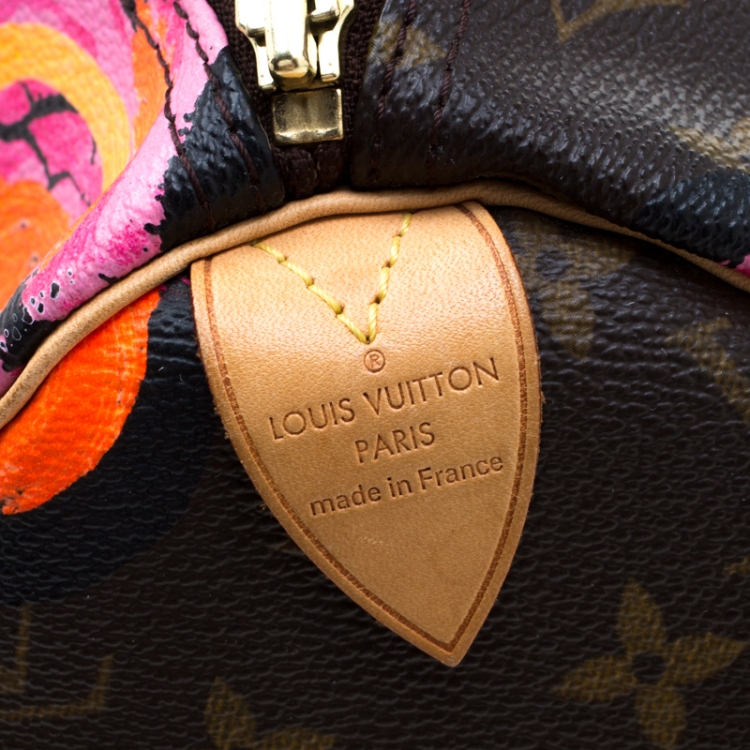 Pre Owned Louis Vuitton Multicolor Monogram Canvas Limited Edition Stephen Sprouse Roses Speedy 30 Bag