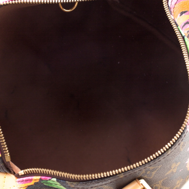 Pre Owned Louis Vuitton Multicolor Monogram Canvas Limited Edition Stephen Sprouse Roses Speedy 30 Bag