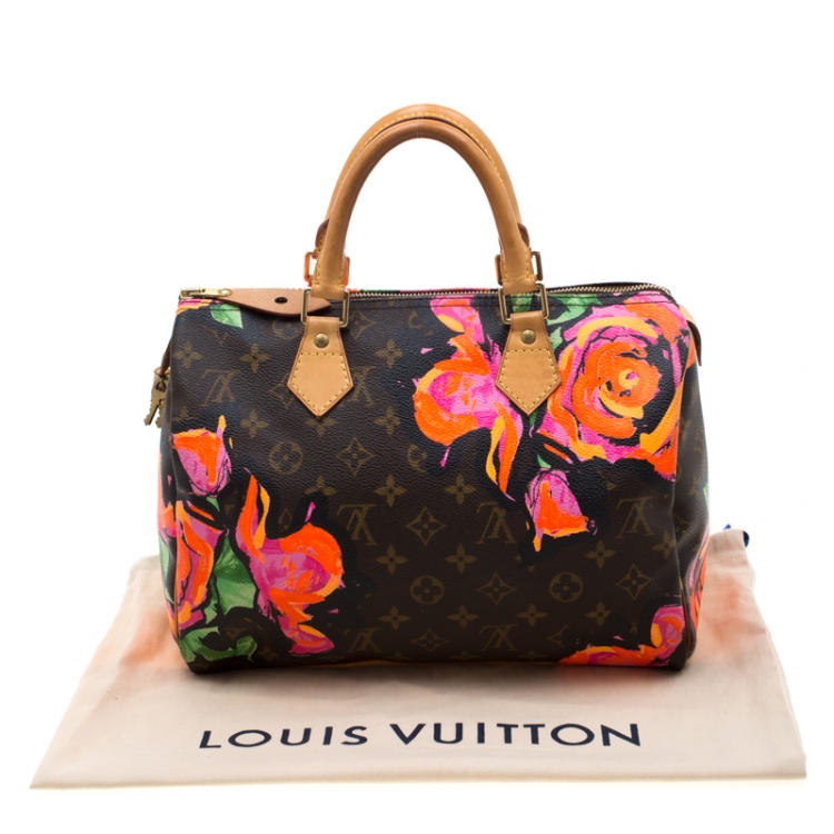 Pre Owned Louis Vuitton Multicolor Monogram Canvas Limited Edition Stephen Sprouse Roses Speedy 30 Bag