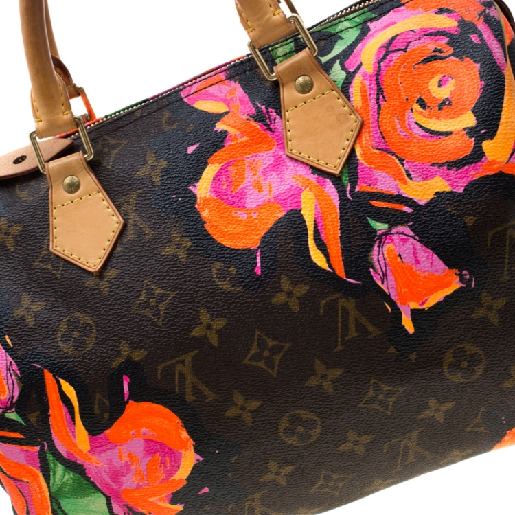 Pre Owned Louis Vuitton Multicolor Monogram Canvas Limited Edition Stephen Sprouse Roses Speedy 30 Bag