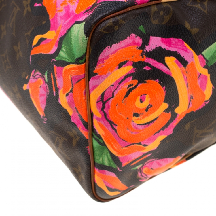 Pre Owned Louis Vuitton Multicolor Monogram Canvas Limited Edition Stephen Sprouse Roses Speedy 30 Bag