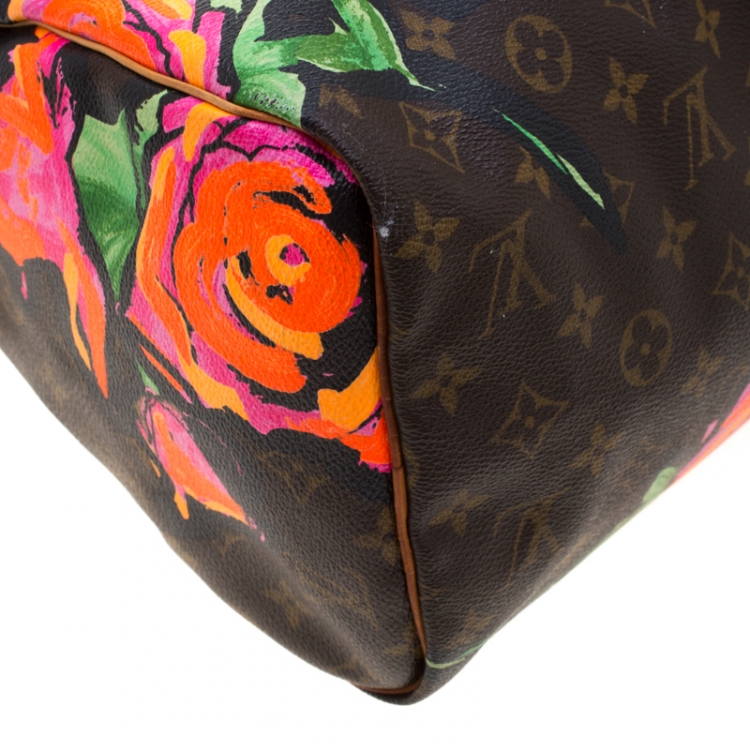 Pre Owned Louis Vuitton Multicolor Monogram Canvas Limited Edition Stephen Sprouse Roses Speedy 30 Bag
