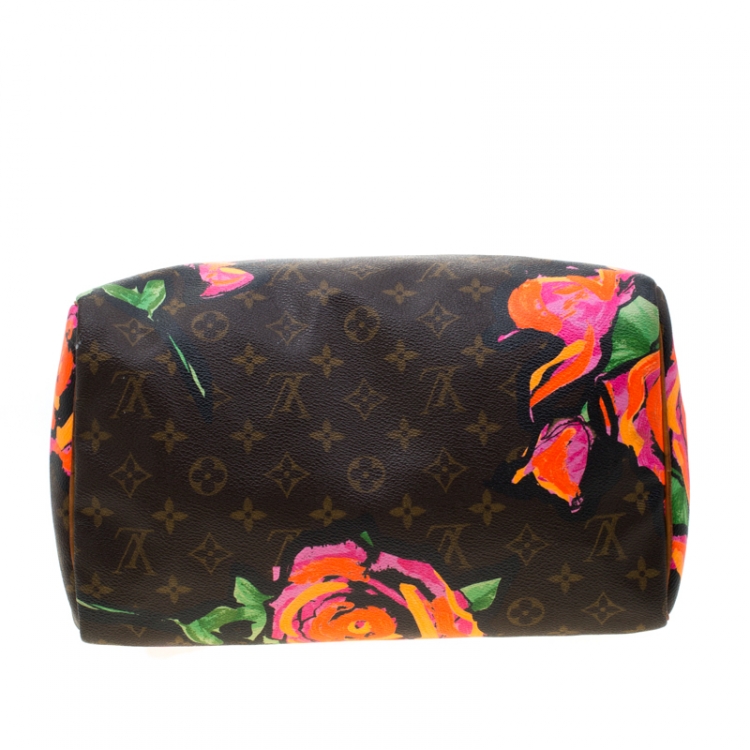 Pre Owned Louis Vuitton Multicolor Monogram Canvas Limited Edition Stephen Sprouse Roses Speedy 30 Bag