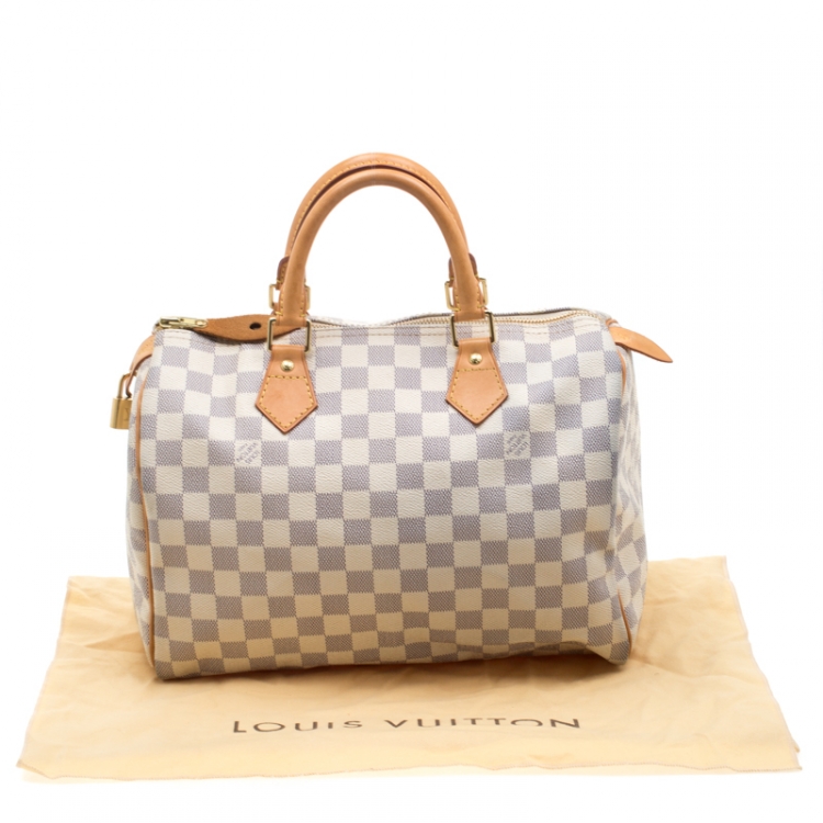 Pre Owned Louis Vuitton Damier Azur Canvas Speedy 30 Bag