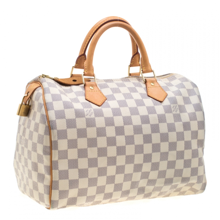 Pre Owned Louis Vuitton Damier Azur Canvas Speedy 30 Bag
