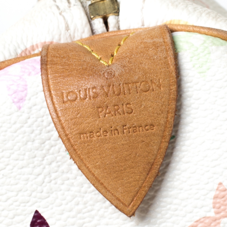 Pre Owned Louis Vuitton White Monogram Multicolore Canvas Speedy 30 Bag