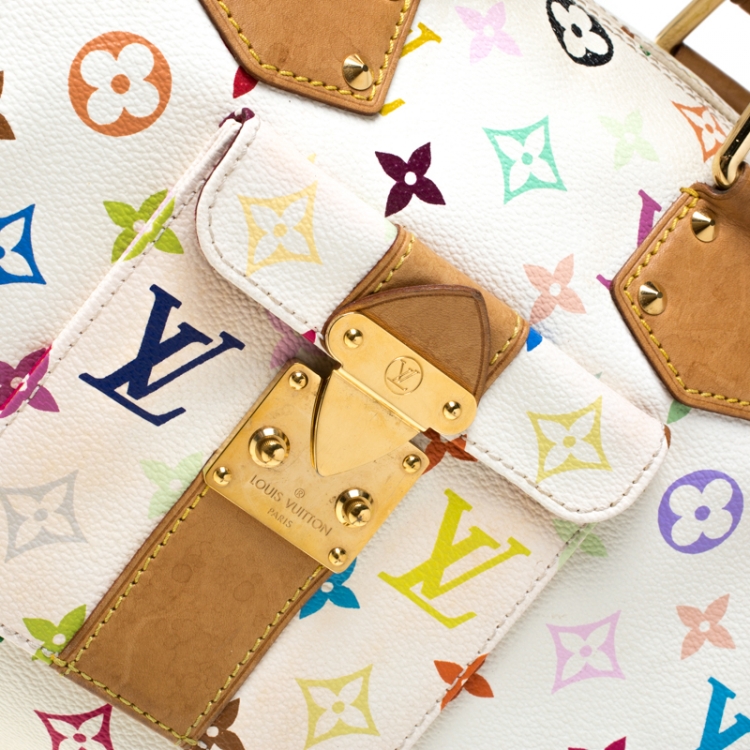 Pre Owned Louis Vuitton White Monogram Multicolore Canvas Speedy 30 Bag
