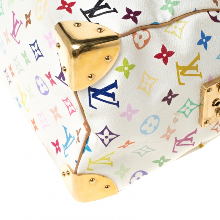 Pre Owned Louis Vuitton White Monogram Multicolore Canvas Speedy 30 Bag