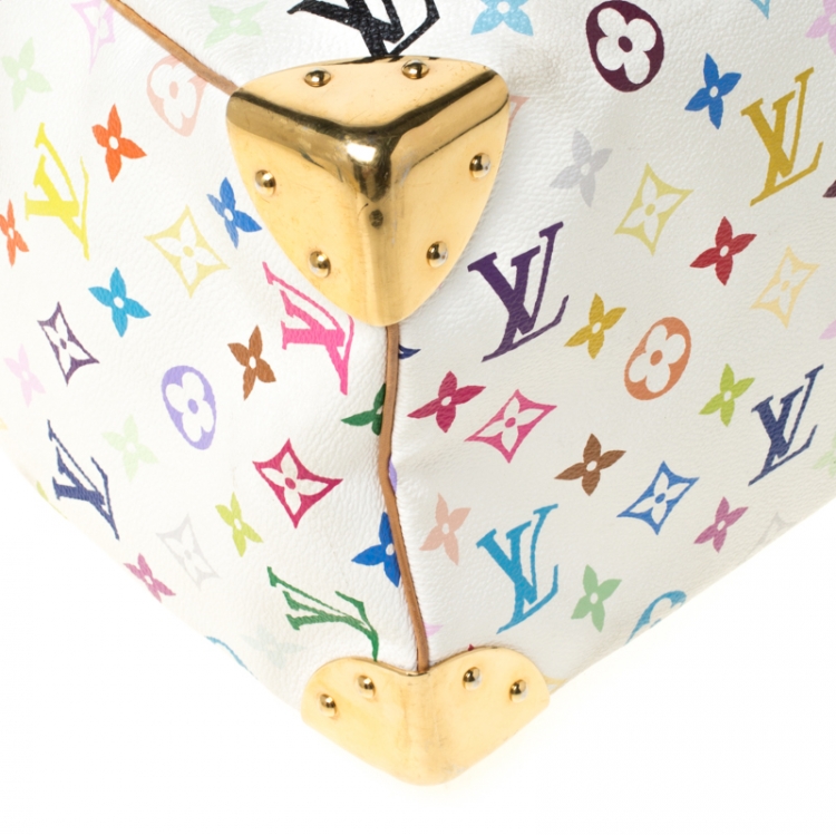 Pre Owned Louis Vuitton White Monogram Multicolore Canvas Speedy 30 Bag