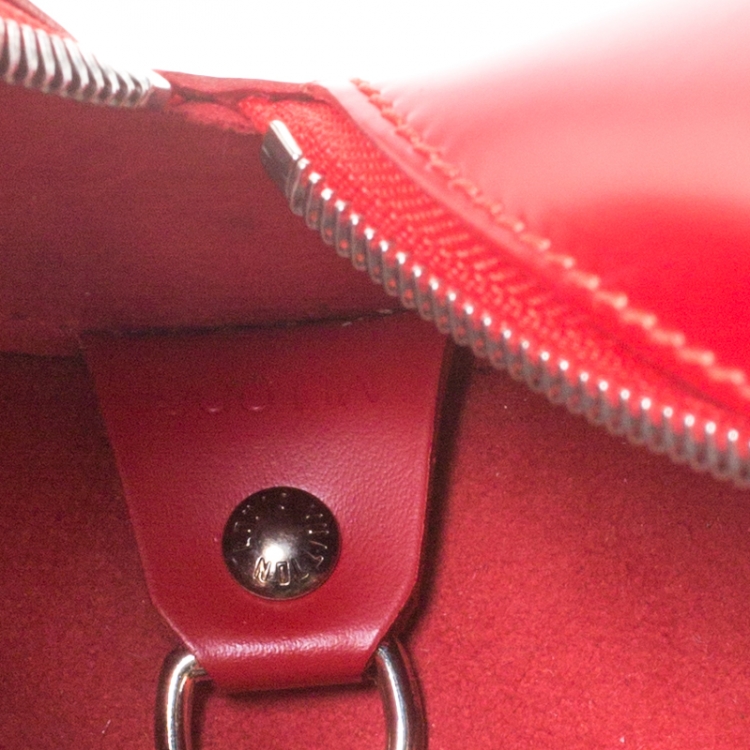 Pre Owned Louis Vuitton Red Epi Leather Soufflot Bag