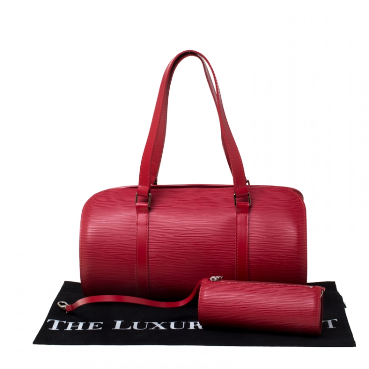 Pre Owned Louis Vuitton Red Epi Leather Soufflot Bag