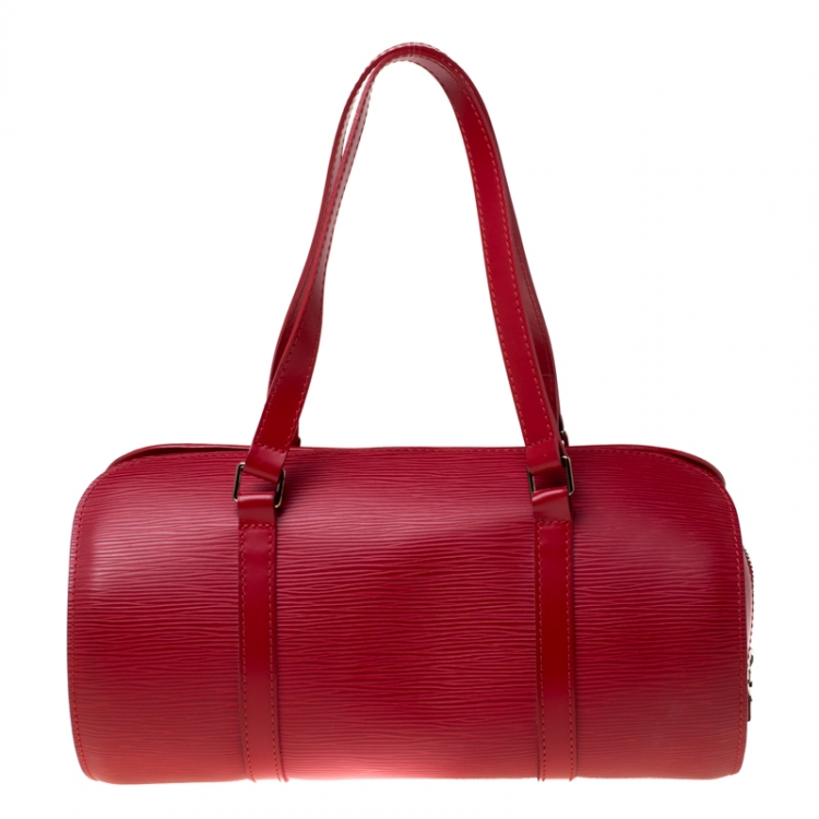 Pre Owned Louis Vuitton Red Epi Leather Soufflot Bag