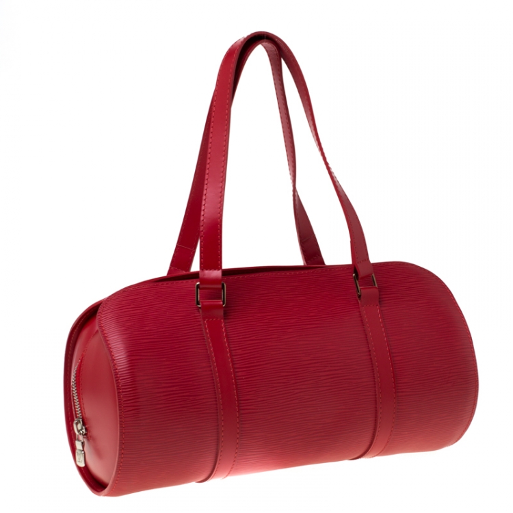 Pre Owned Louis Vuitton Red Epi Leather Soufflot Bag