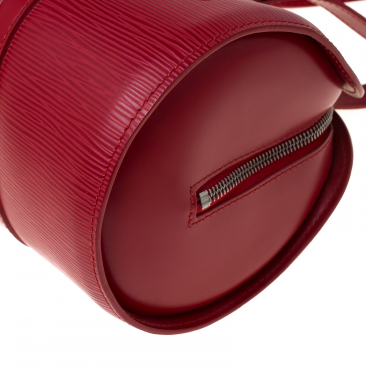 Pre Owned Louis Vuitton Red Epi Leather Soufflot Bag