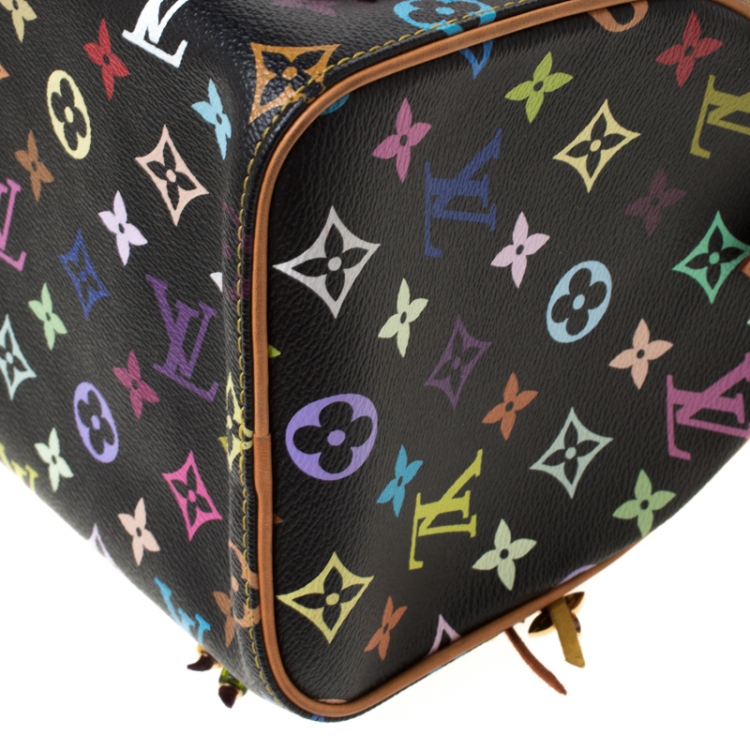 مملوكة مسبقًا Louis Vuitton Black Monogram Multicolore Limited Edition Fringe Speedy 25 Bag