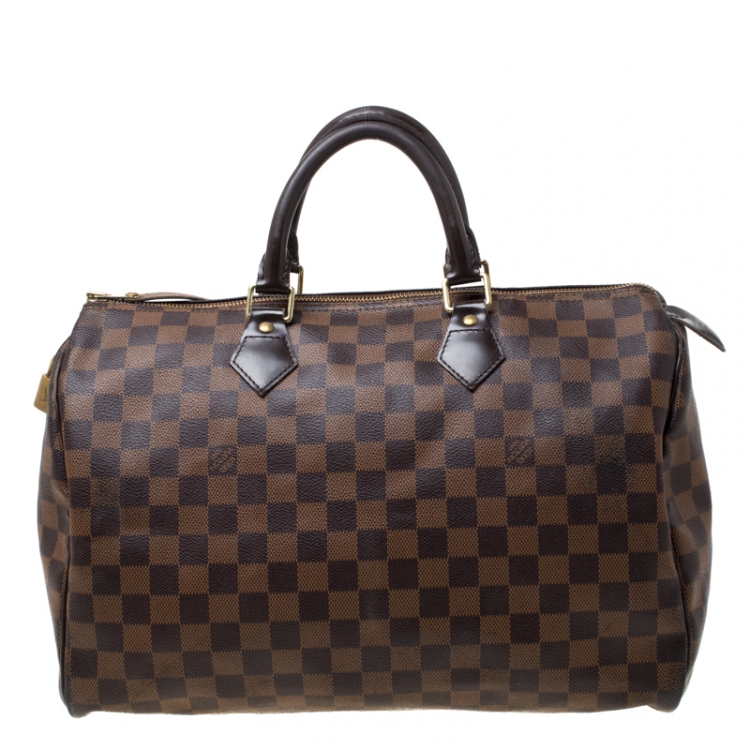 Pre Owned Louis Vuitton Damier Ebene Canvas Speedy 35