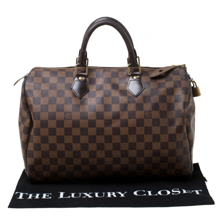 Pre Owned Louis Vuitton Damier Ebene Canvas Speedy 35