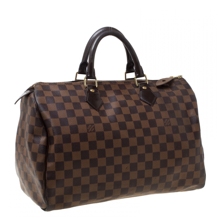 Pre Owned Louis Vuitton Damier Ebene Canvas Speedy 35