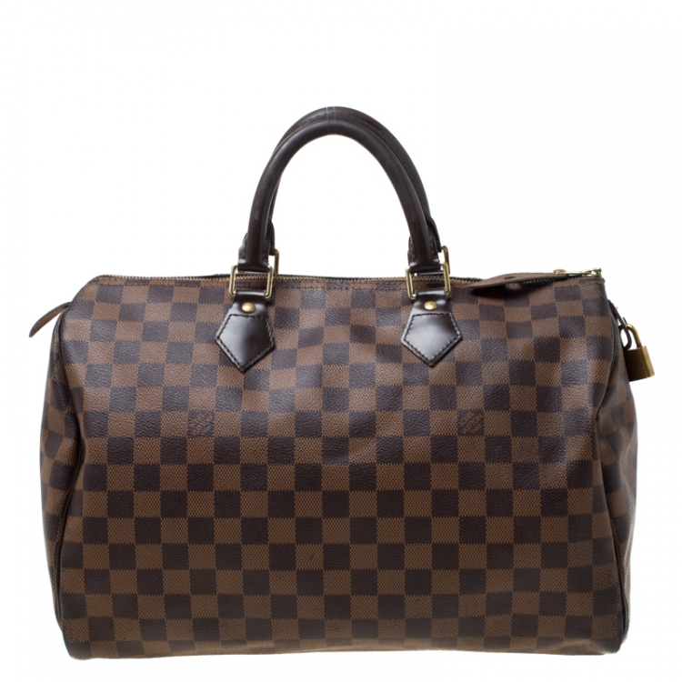 Pre Owned Louis Vuitton Damier Ebene Canvas Speedy 35