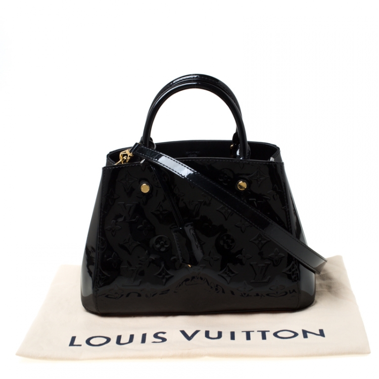 Pre Owned Louis Vuitton Black Magnetique Monogram Vernis Montaigne BB Bag