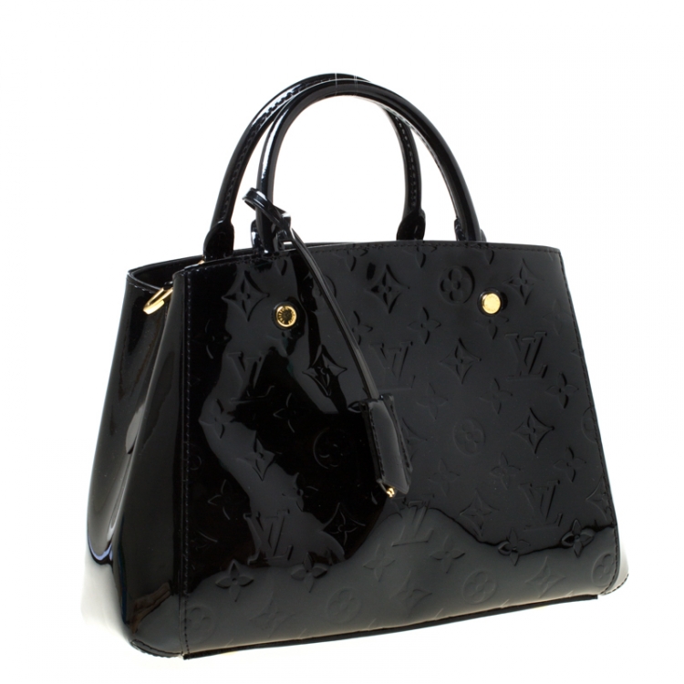 Pre Owned Louis Vuitton Black Magnetique Monogram Vernis Montaigne BB Bag