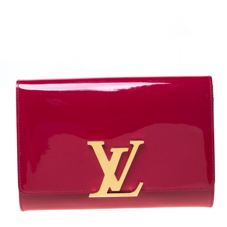 Louise patent leather clutch bag Louis Vuitton Grey in Patent
