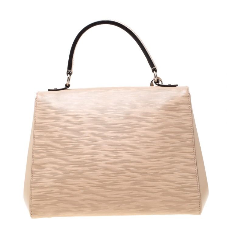 Pre Owned Louis Vuitton Jaune Pale Epi Leather Cluny MM Top Handle Bag