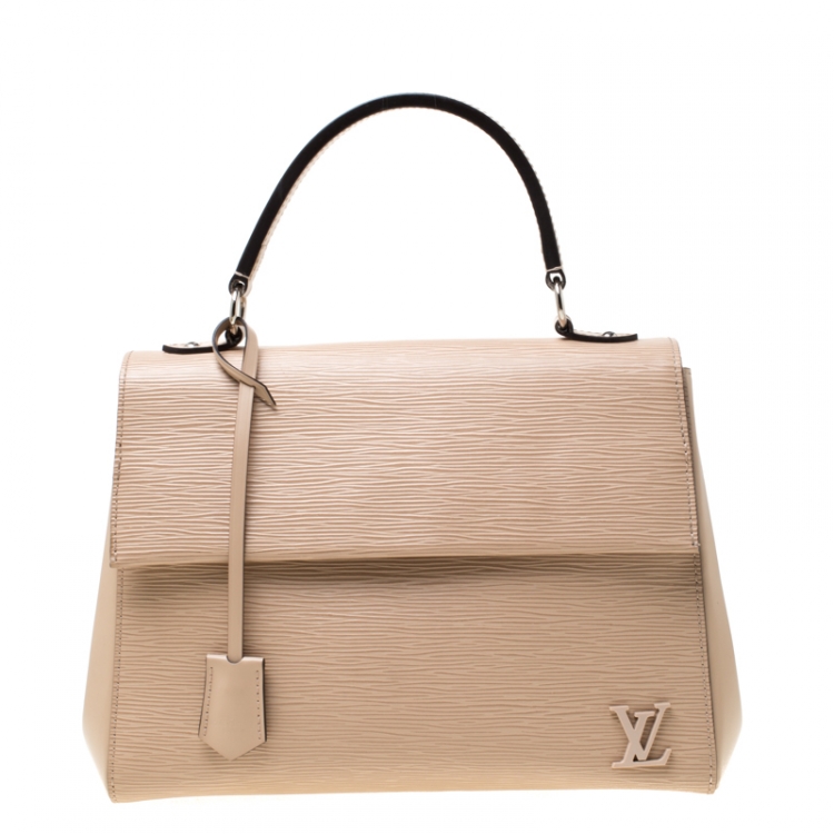 Pre Owned Louis Vuitton Jaune Pale Epi Leather Cluny MM Top Handle Bag