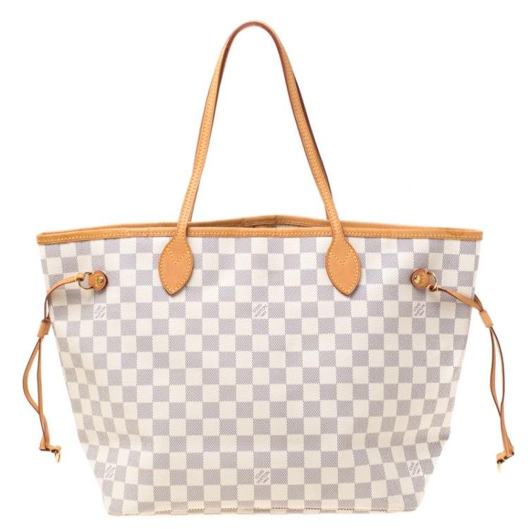 Louis Vuitton - Neverfull mm - Damier Azur Canvas - Beige - Women - Handbag - Luxury