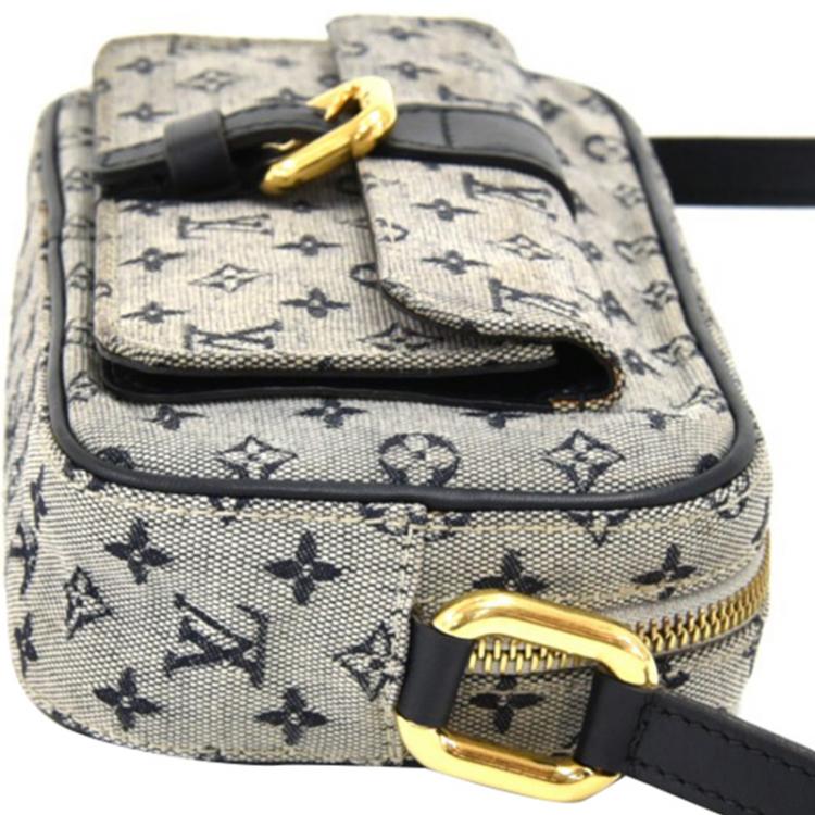Louis Vuitton Grey x Navy Monogram Mini Lin Juliette MM Crossbody Bag  83lz418s