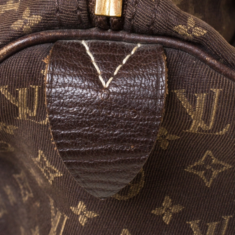 Pre Owned Louis Vuitton Fusain Monogram Canvas Mini Lin Speedy 30 Bag