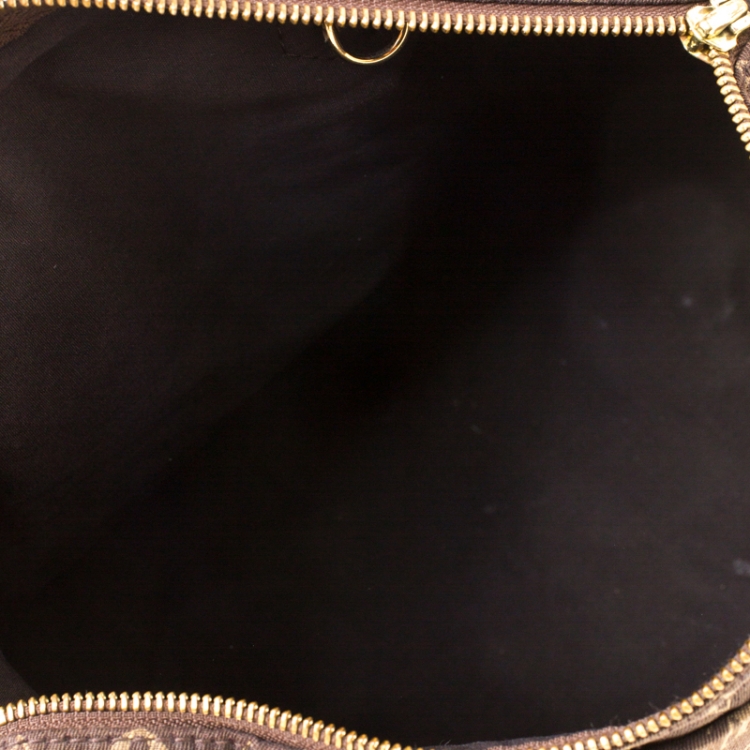 Pre Owned Louis Vuitton Fusain Monogram Canvas Mini Lin Speedy 30 Bag
