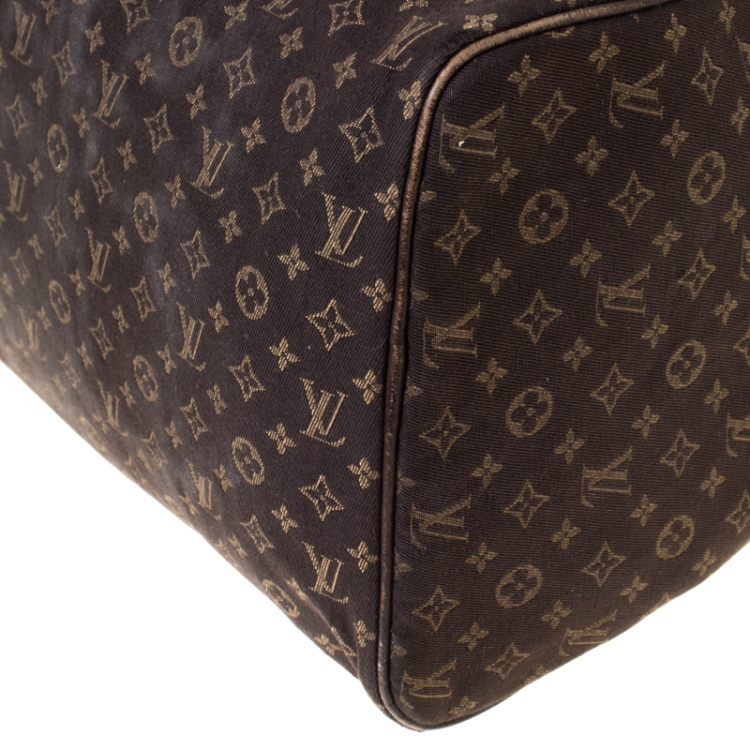 Pre Owned Louis Vuitton Fusain Monogram Canvas Mini Lin Speedy 30 Bag