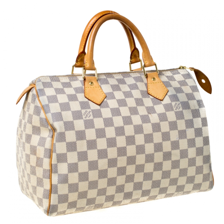 Pre Owned Louis Vuitton Damier Azur Canvas Speedy 30 Bag