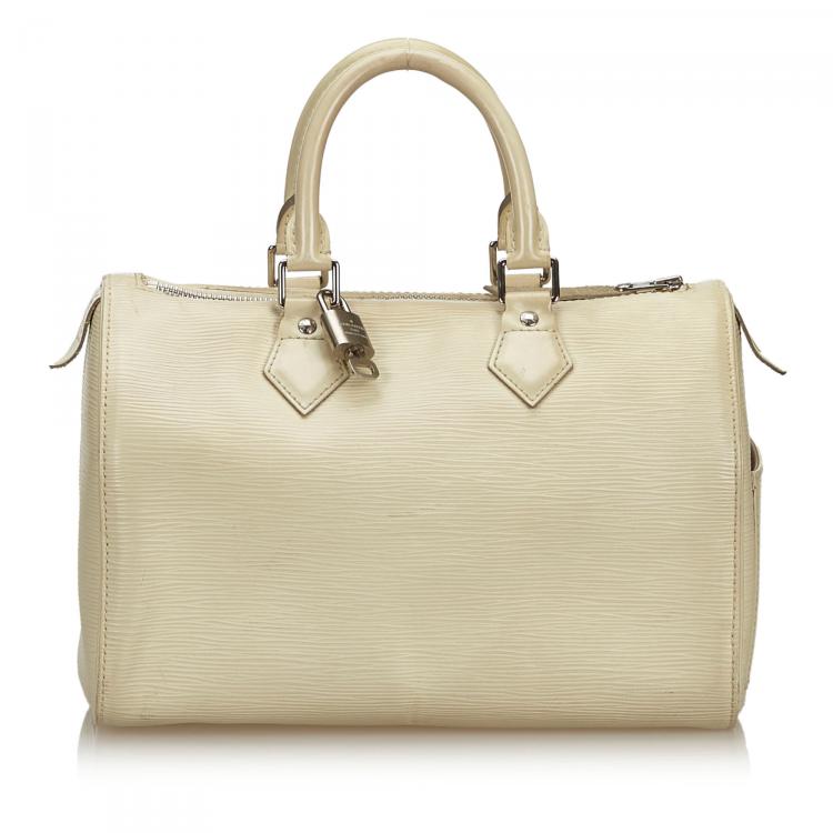 Pre Owned Louis Vuitton Beige Epi Leather Speedy 25 Bag